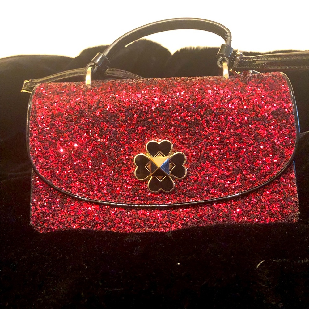 Kate Spade Odette Mini Top Handle Cross Body Glitter Purse